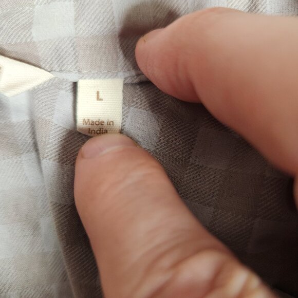 Soft Surroundings Tunic Womens Large Check Popover Button Up Boho Cottagecore - Picture 4 of 14